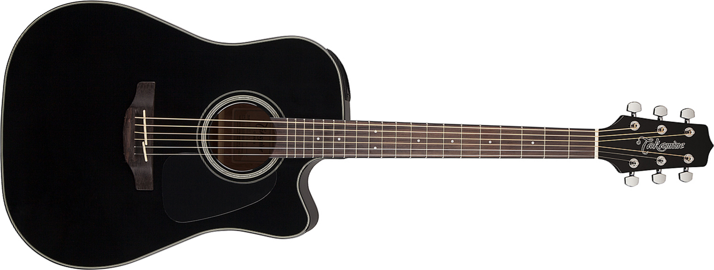 Takamine Gd30ce-blk Dreadnought Cw Epicea Acajou - Black - Guitare Electro Acoustique - Main picture