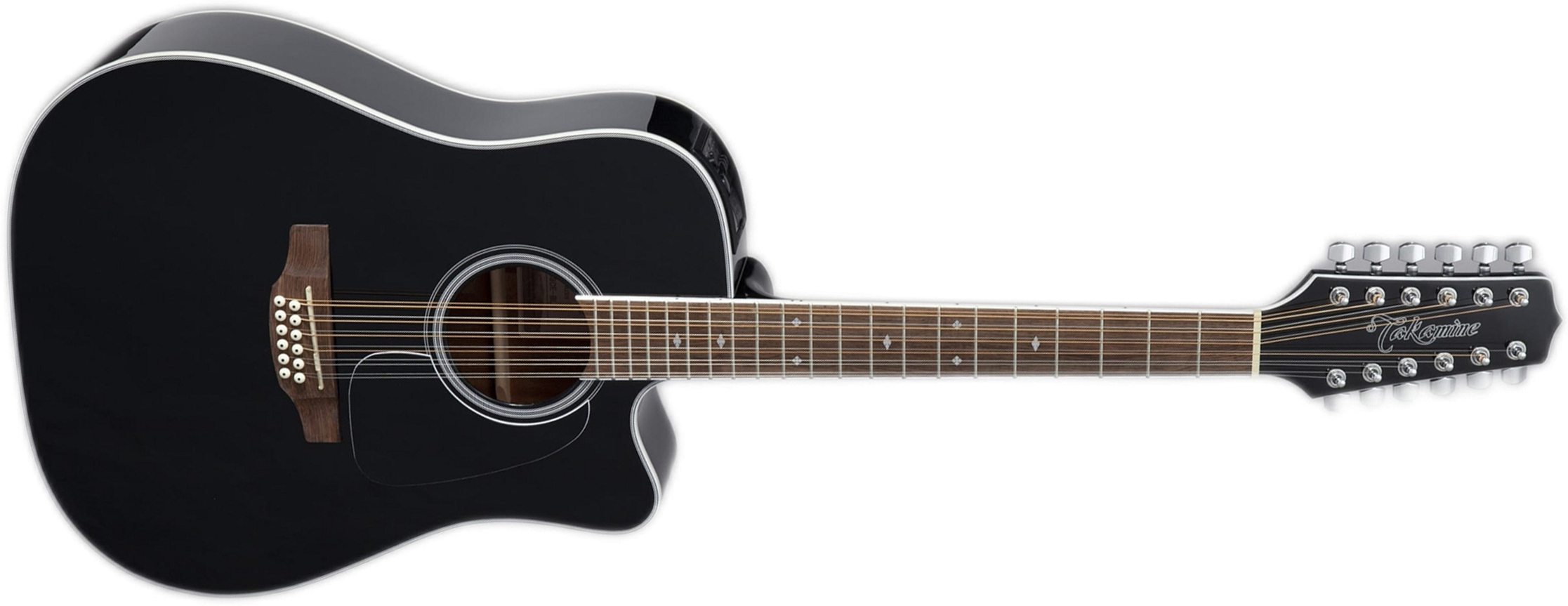 Takamine Gd38ce Blk Dreadnought Cw 12c Epicea Acajou Ova - Black - Guitare Electro Acoustique - Main picture