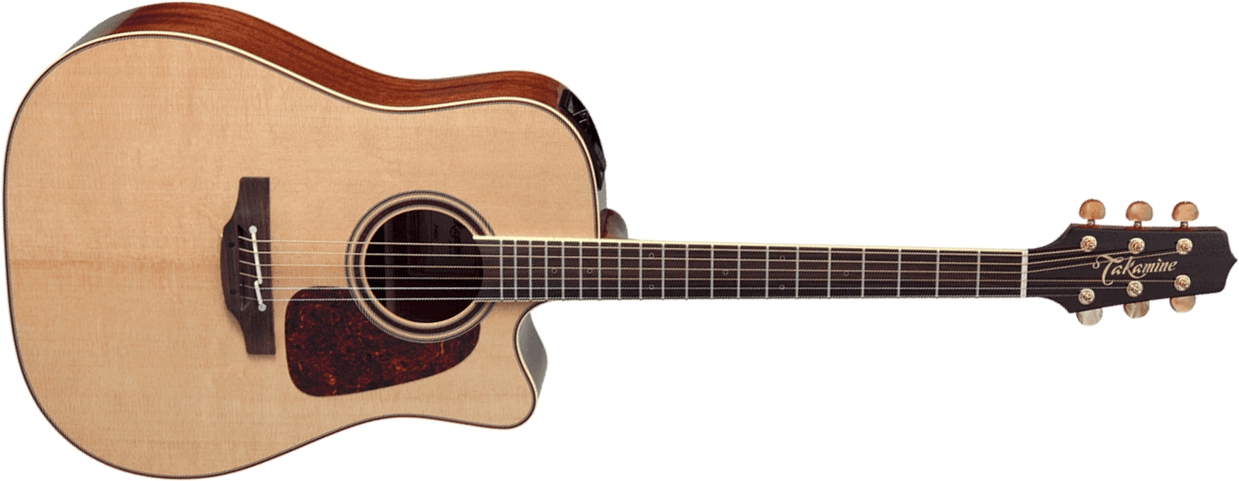 Takamine P4dc Pro Series Japan Dreadnought Cw Epicea Sapele - Natural Gloss - Guitare Electro Acoustique - Main picture