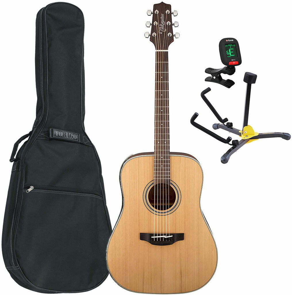 GD20-NS Pack (+accordeur +housse +stand) - natural Pack guitare acoustique  Takamine