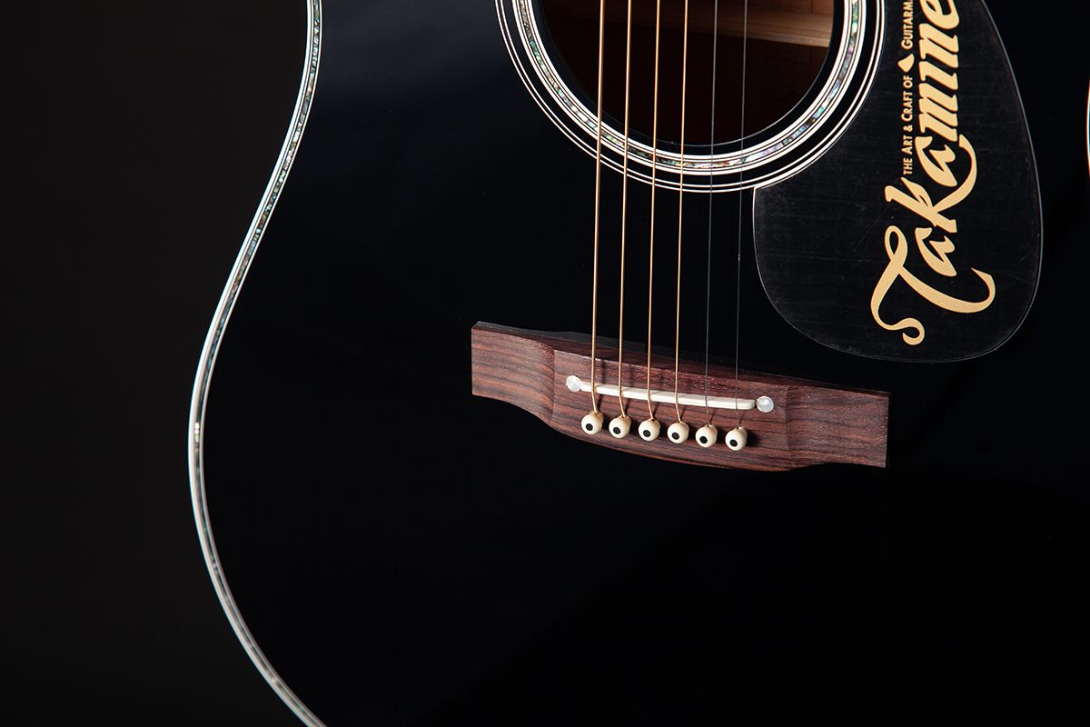 Takamine Ef341dx Jap Dreadnought Cw Cedre Erable Rw - Black - Guitare Folk - Variation 3