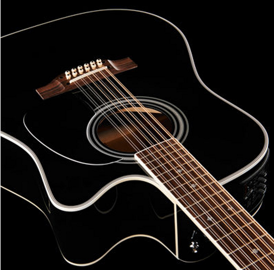 Takamine Ef381sc 12-string Legacy Dreadnought Cw 12-cordes Epicea Erable Ct4bii - Black - Guitare Electro Acoustique - Variation 3