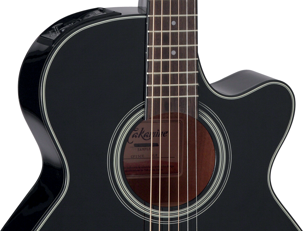 Takamine Gf15ce Blk Fxc Concert Cw Epicea Acajou Rw Tp-4t - Black Gloss - Guitare Electro Acoustique - Variation 2