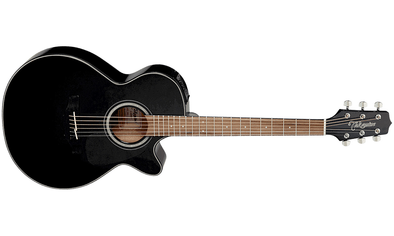 Takamine Gf30ce-blk Grand Concert Cw Epicea Palissandre - Black Gloss - Guitare Electro Acoustique - Variation 1