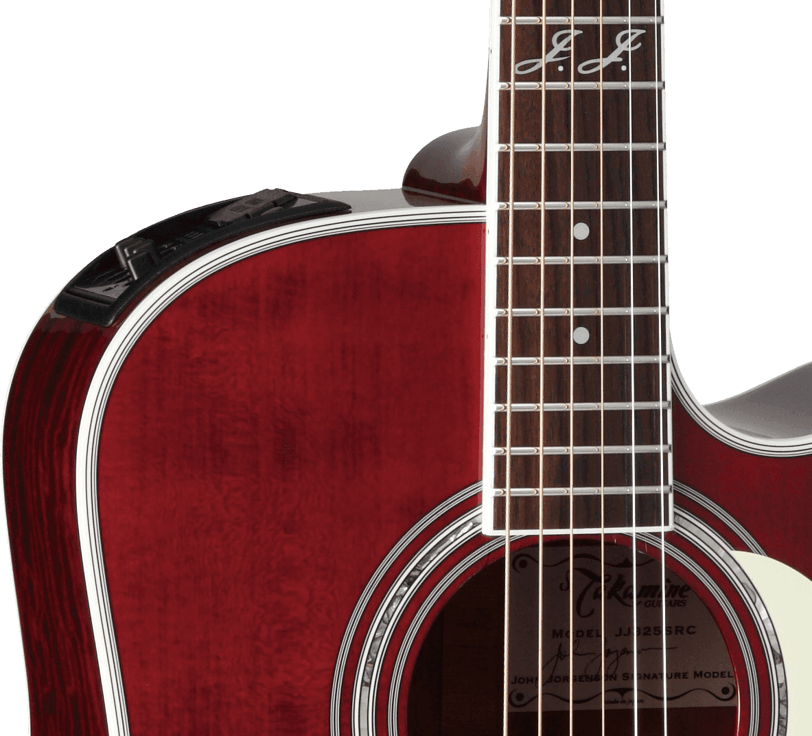 Takamine John Jorgenson Jj325src Jap Dreadnought Cw Epicea Bubinga - Red Satin Gloss - Guitare Electro Acoustique - Variation 2