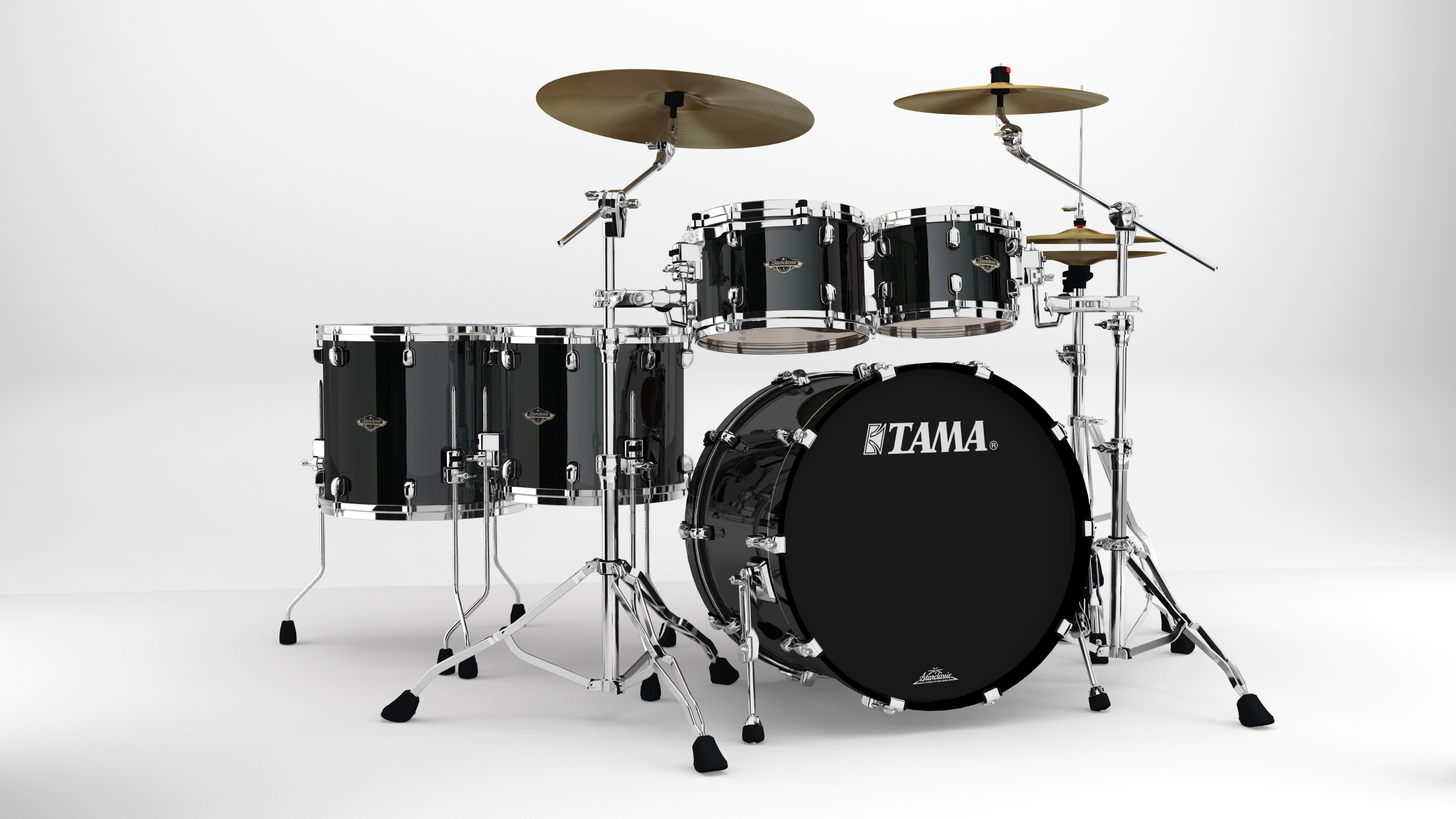 Tama Wbs52rzs-pbk Starclassic Walnut Birch 22 - Piano Black - Batterie Acoustique Standard - Main picture