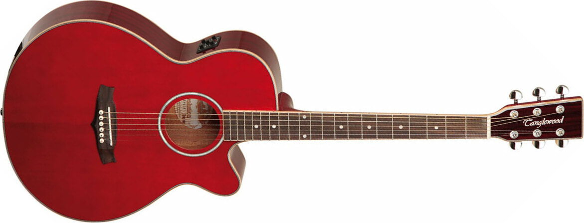 Tanglewood Tsf Ce R Evolution Iv Super Folk Cw Cedre Acajou Rw - Red - Guitare Electro Acoustique - Main picture