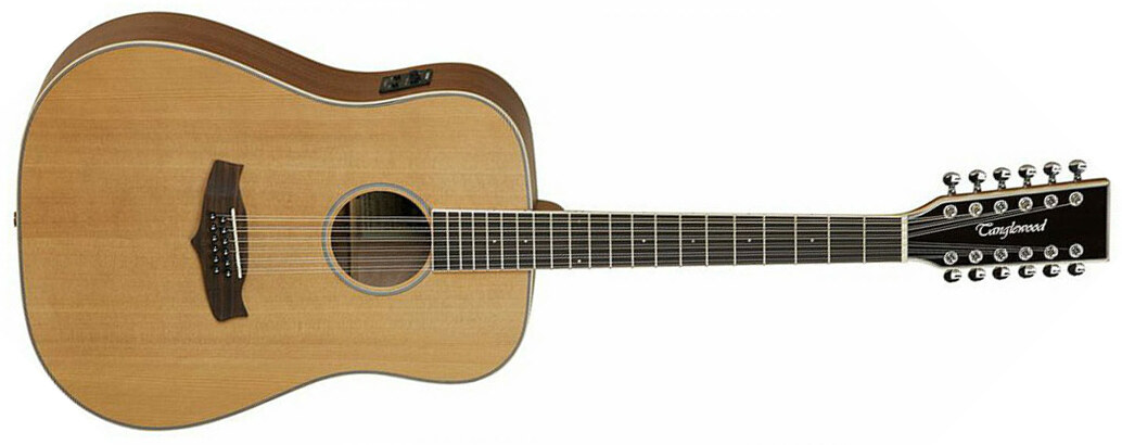 Tanglewood Tw28/12 Cln E Evolution V Dreadnought 12c Cedre Acajou - Naturel Satin - Guitare Acoustique - Main picture