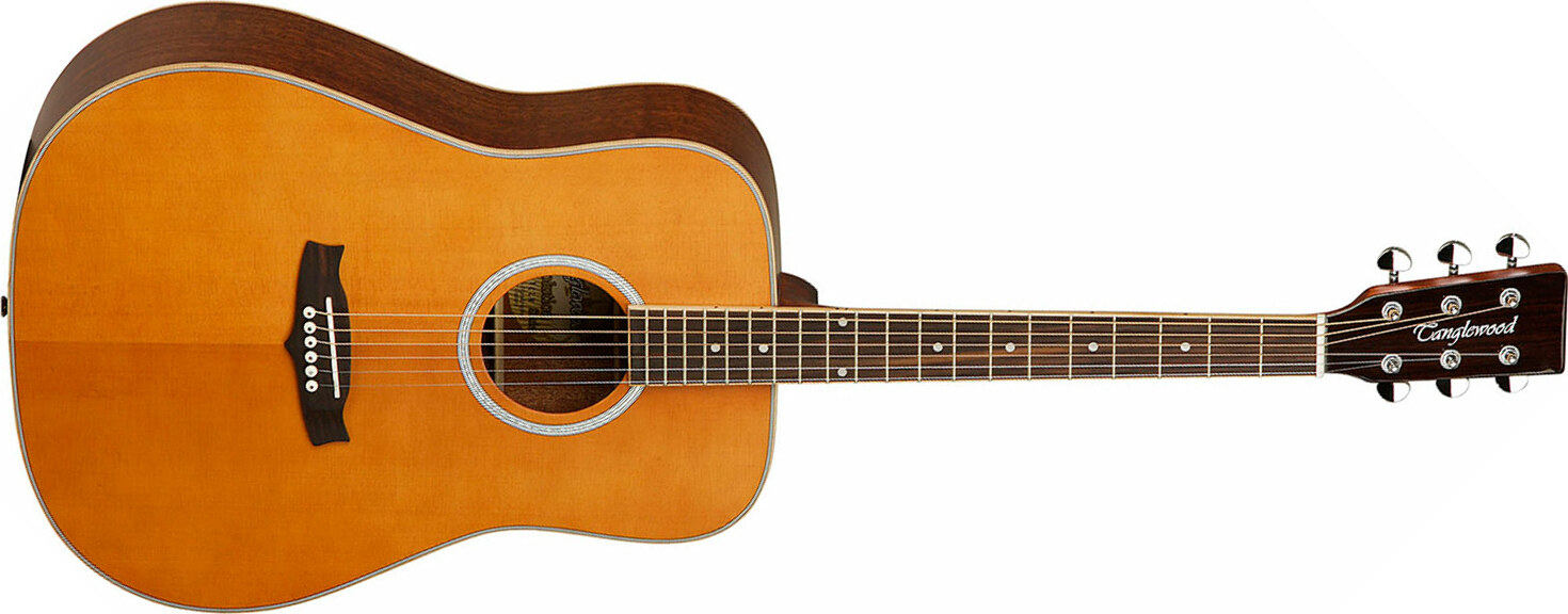 Tanglewood Tw28 Cln Evolution V Dreadnought Cedre Acajou - Natural Satin - Guitare Acoustique - Main picture