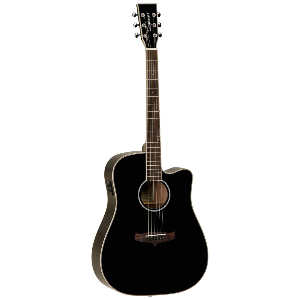 Tanglewood Tw28slbk Ce Evolution V Dreadnought Cw Cedre Acajou - Black - Guitare Electro Acoustique - Variation 1