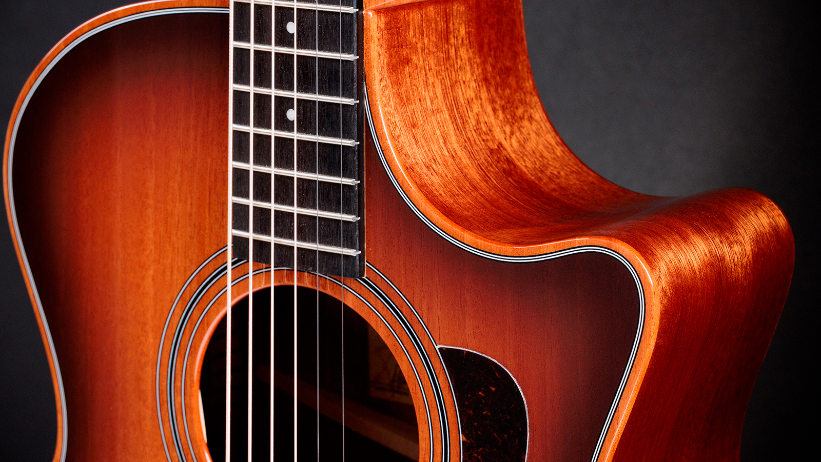 Taylor 324ce Studio Special Edition Next Gen. Grand Auditorium Cw Tout Acajou Eb Claria - Gloss Shaded Edgeburst Top - Guitare Folk - Variation 4