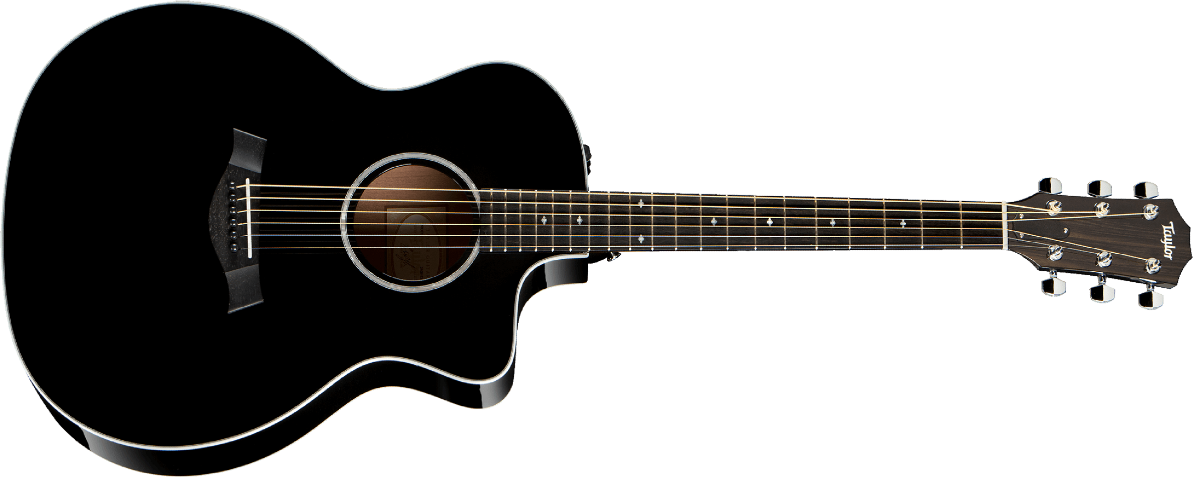 Taylor 214ce-blk Dlx Grand Auditorium Cw Epicea Palissandre Eb Es2 - Black - Guitare Electro Acoustique - Main picture