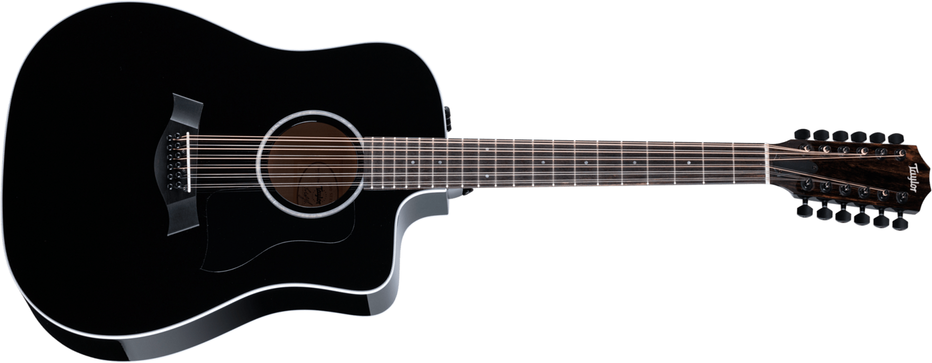 Taylor 250ce-blk Plus Dreadnought Cw 12c Epicea Erable Eb Es2 - Black - Guitare Folk - Main picture