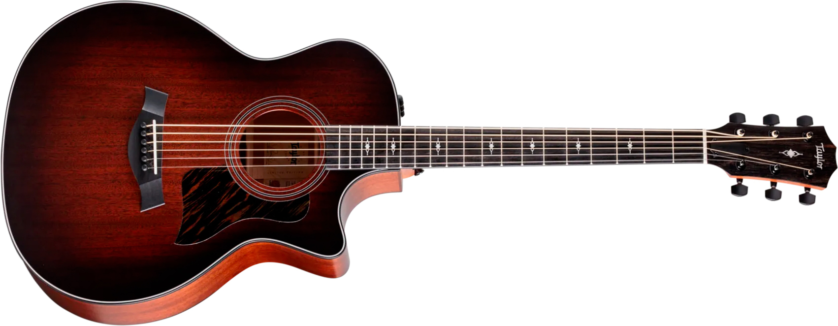 Taylor 324ce Baritone 6 Ltd Grand Auditorium Cw Tout Acajou Eb Es2 - Shaded Edgeburst Top Satin - Guitare Folk - Main picture