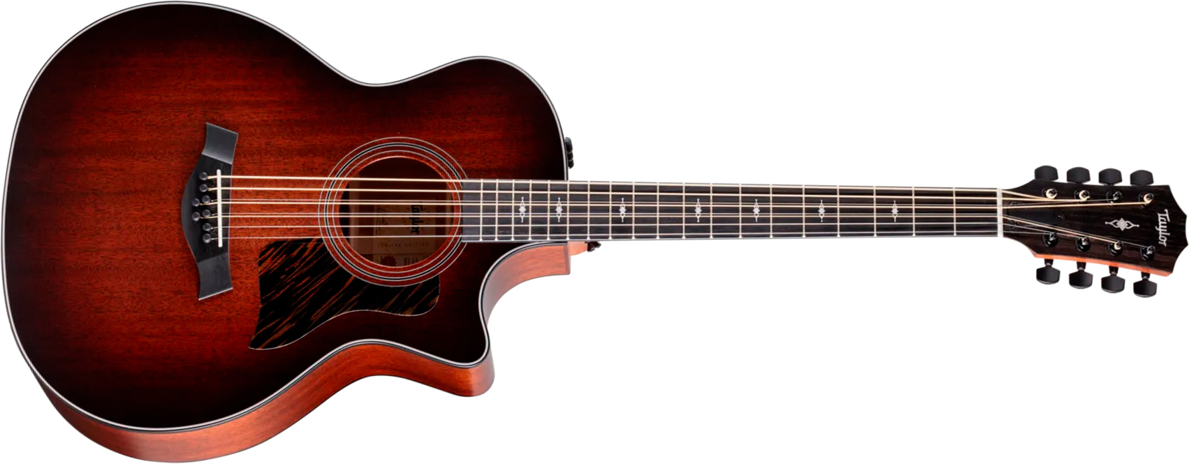 Taylor 324ce Baritone 8 Ltd Grand Auditorium Cw 8c Tout Acajou Eb Es2 - Shaded Edgeburst Top Satin - Guitare Folk - Main picture