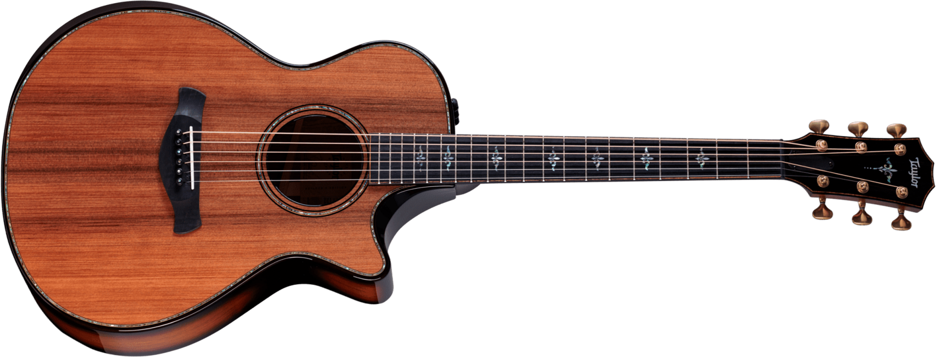 Taylor 912ce Builder's Edition Grand Concert Cw Sinker Redwood Palissandre Eb Es2 - Natural / Kona Edgeburst - Guitare Folk - Main picture