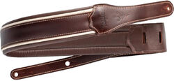 Sangle courroie Taylor Century 2.5inc. Embroidered Leather Guitar Strap #4108-25 - Cordovan/Cream/Cordovan