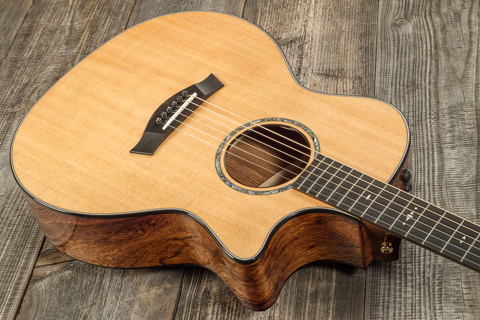 Taylor Custom Shop Ga-e Grand Auditorium Cw Epicea Palissandre Eb Es2 #1211103098 - Natural - Guitare Folk - Variation 2