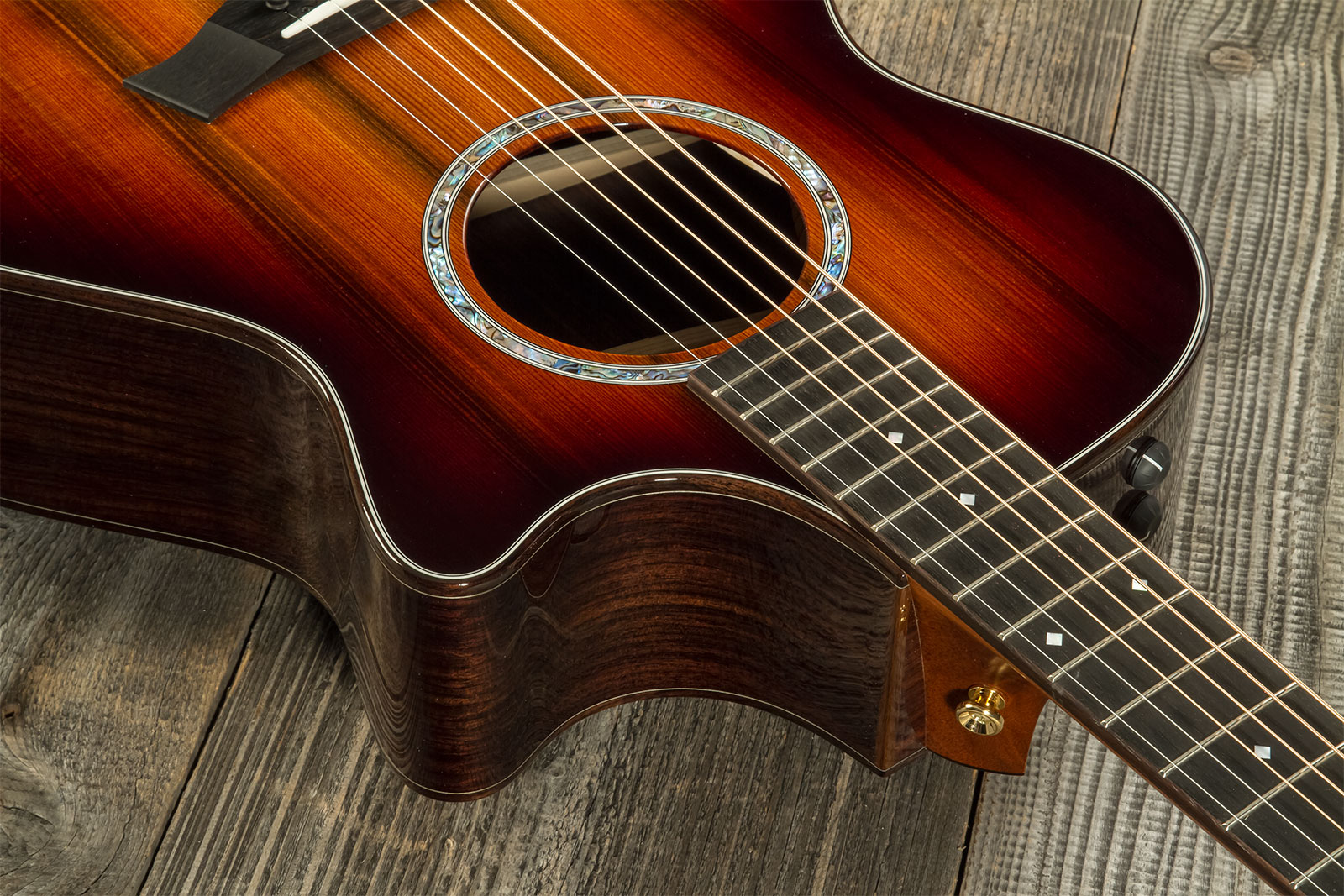 Taylor Custom Shop Gc-e Grand Concert Cw Sinker Redwood Palissandre Eb Es2 #1211103097 - Sunburst - Guitare Folk - Variation 4