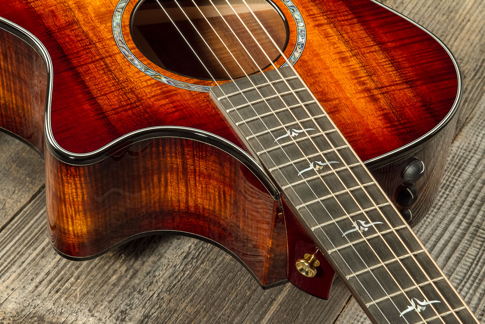 Taylor Custom Shop Gc-e Grand Concert Cw Tout Koa Eb Es2 #1211133097 - Sunburst - Guitare Folk - Variation 4