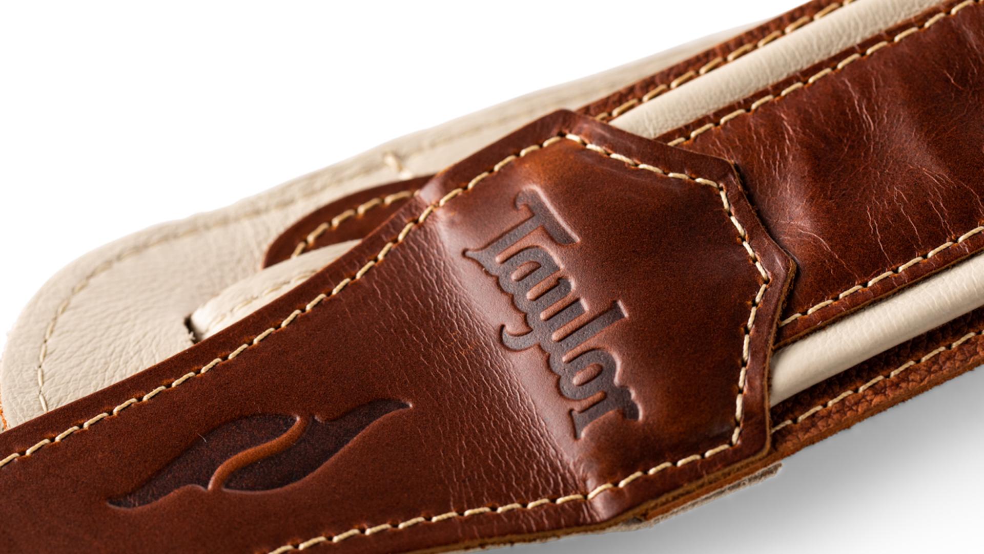 Taylor Element Leather Guitar Strap 2.5-inc Brown/cream 4113-25 Cuir - Sangle Courroie - Variation 3