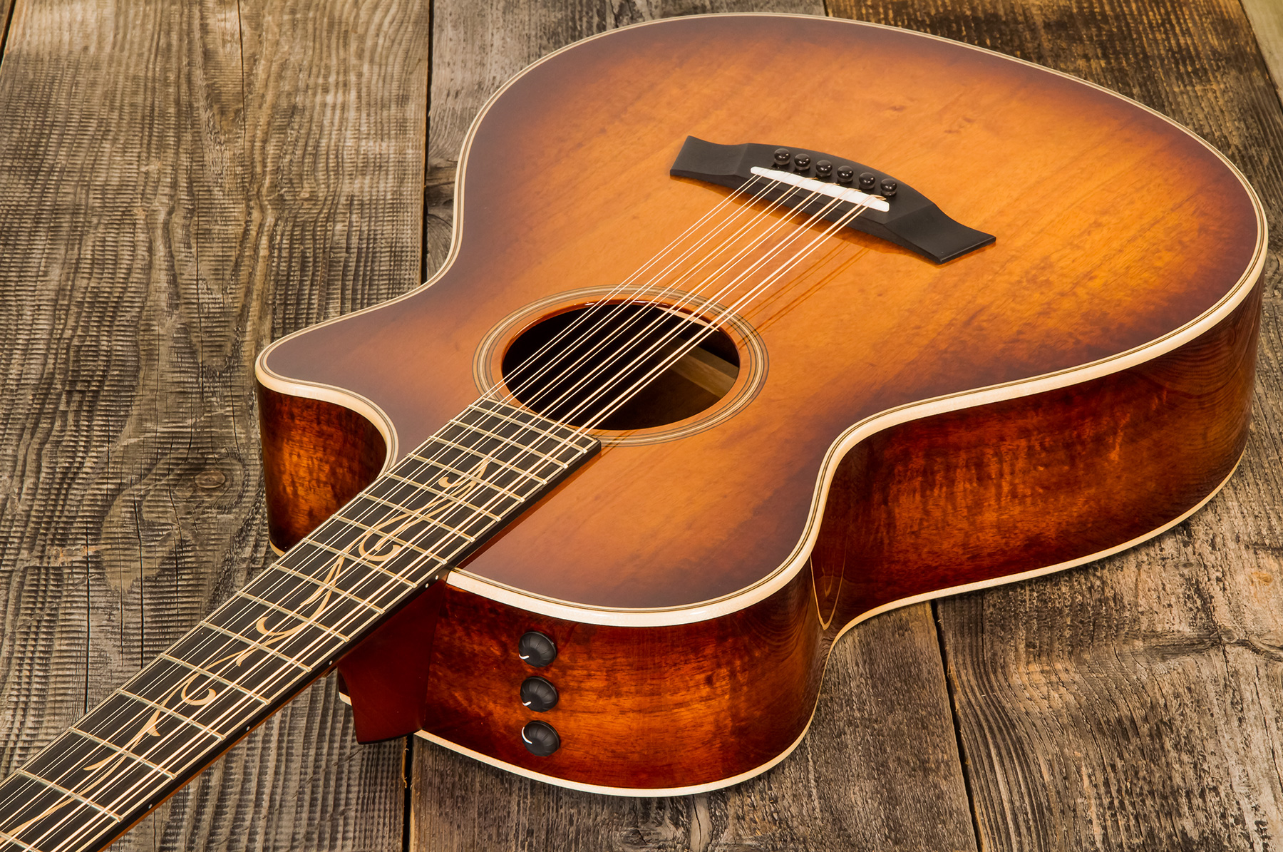 Taylor K62ce Ltd 12-string 12-fret Grand Symphony Cw 12c Tout Koa Eb Es2 - Shaded Edge Burst - Guitare Electro Acoustique - Variation 2