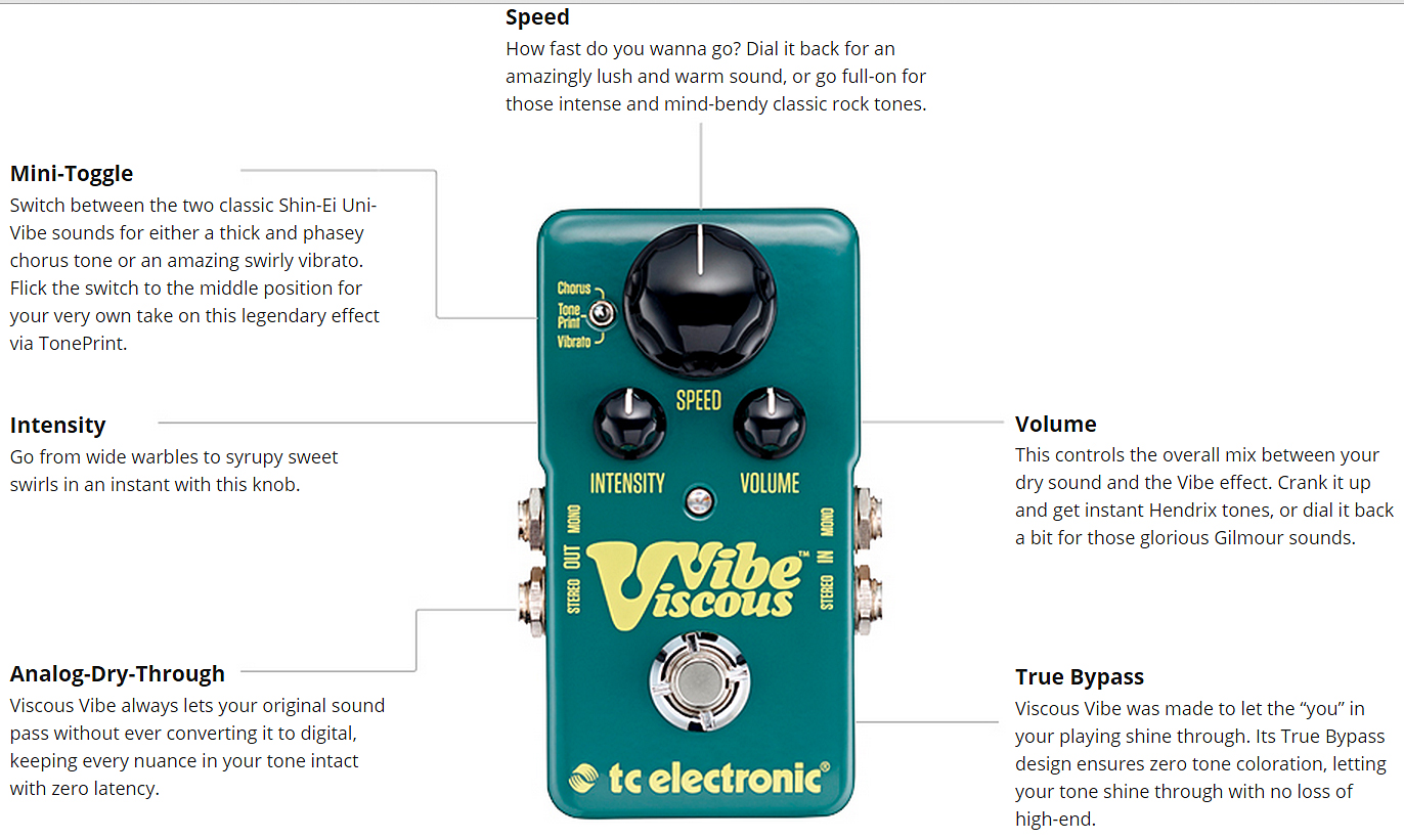 Tc Electronic Viscous Vibe Toneprint Enabled - PÉdale Chorus / Flanger / Phaser / Tremolo - Variation 2