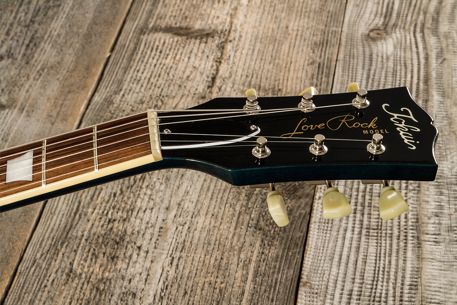 Tokai Love Rock Ls101q Jap 2h Ht Rw - Indigo Blue - Guitare Électrique Single Cut - Variation 8
