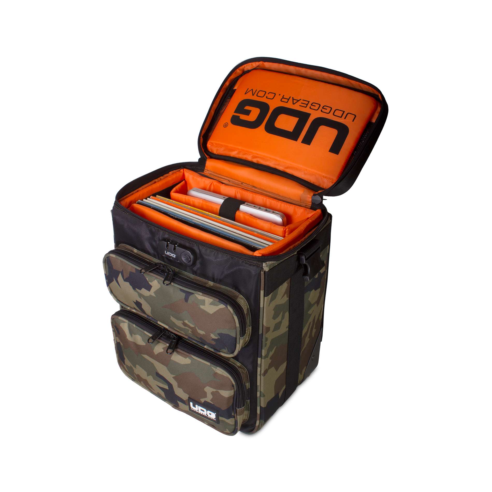 Udg U 9880 Bc-or(digi Trolley To Go Black Camo Orange) - Sac Transport Trolley Dj - Variation 2