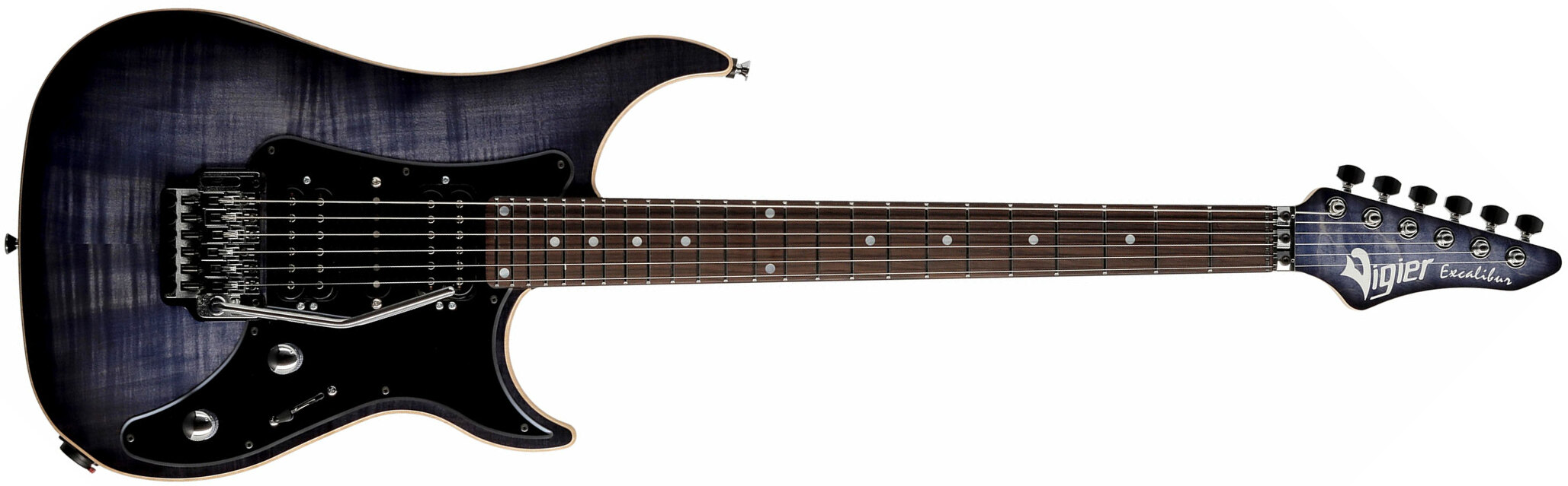 Vigier Excalibur Custom Hsh Fr Rw - Deep Deep Blue - Guitare Électrique Forme Str - Main picture