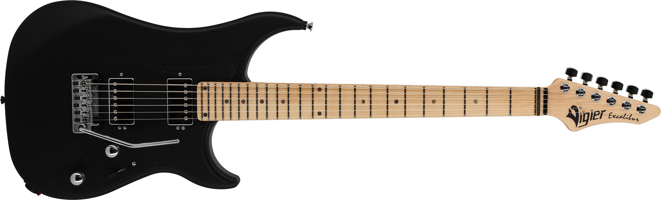 Vigier Excalibur Indus 2h Trem Mn - Black Matte - Guitare Électrique Double Cut - Main picture