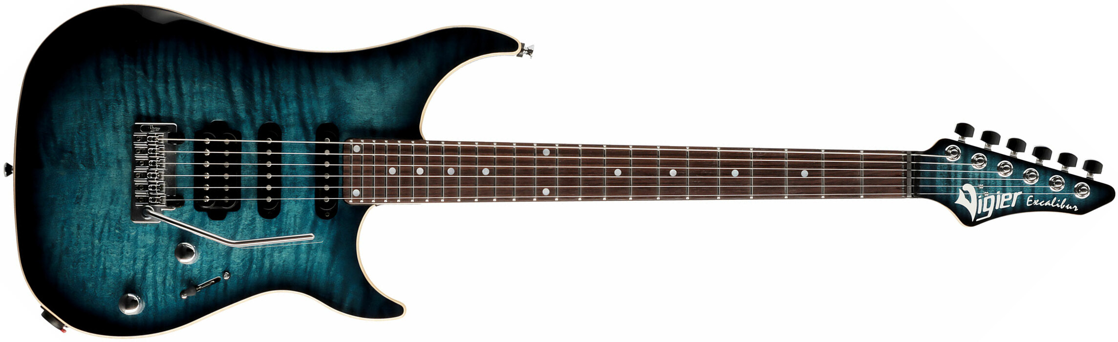 Vigier Excalibur Ultra Blues Hss Trem Rw - Mysterious Blue - Guitare Électrique Forme Str - Main picture