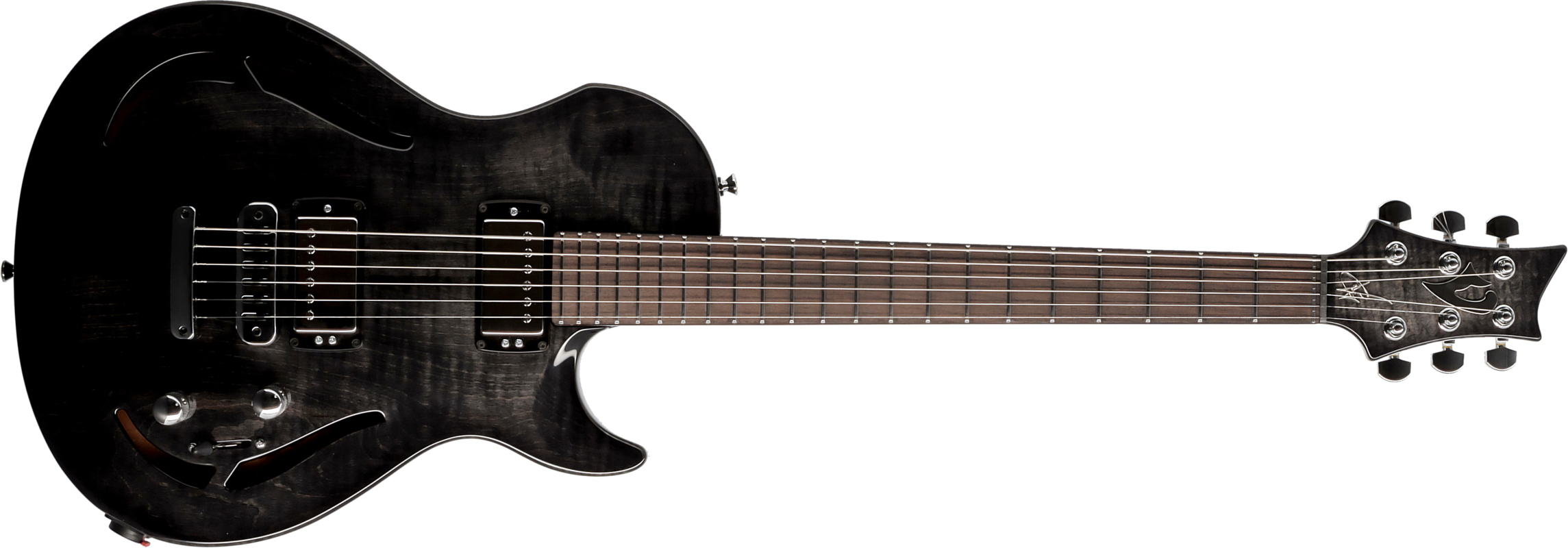 Vigier G.v. Hollow 2h Ht Rw - Ebony Fade - Guitare Électrique 1/2 Caisse - Main picture