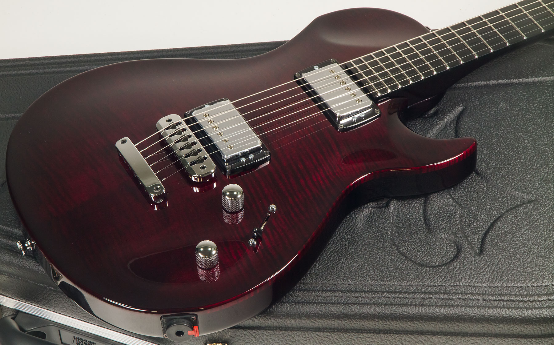 Vigier G.v. Wood Hh Ht Phe - Burgundy Fade - Guitare Électrique Single Cut - Variation 1