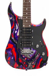 Guitare électrique forme str Vigier                         Excalibur SupraA (RW) - Rock art purple red black