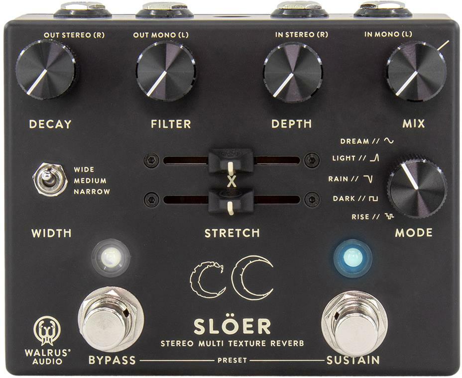 Walrus Sloer Stereo Ambient Reverb Black - PÉdale Reverb / Delay / Echo - Main picture