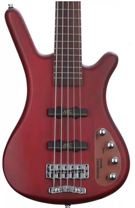 Warwick Corvette Basic 5c Rockbass Active Wen - Burgundy Red Trans. Satin - Basse Électrique Solid Body - Variation 1