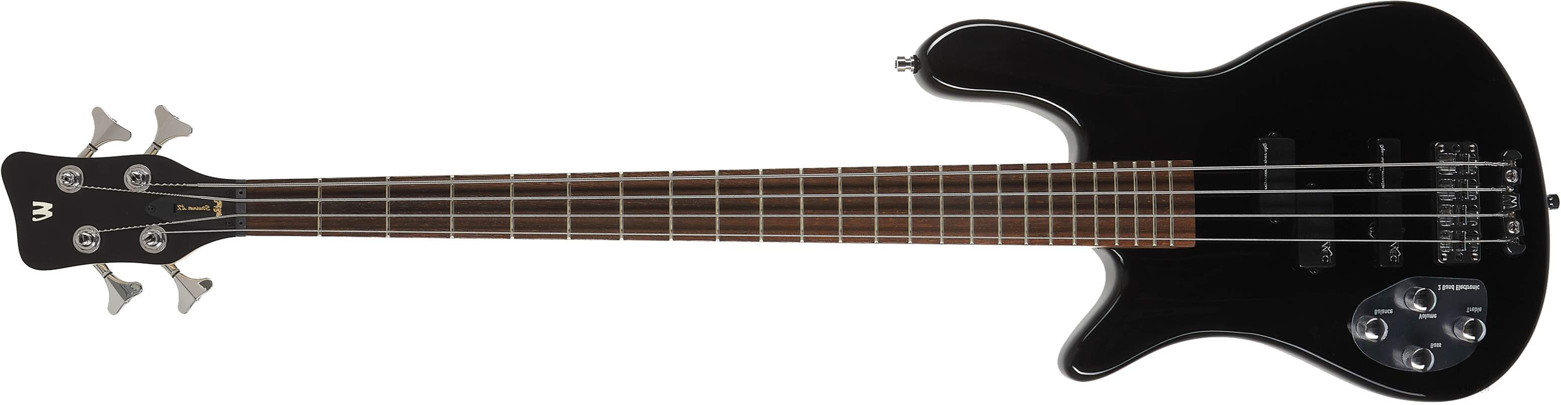 Warwick Streamer Lx4 Lh Rockbass Gaucher Active Wen - Solid Black - Basse Électrique Solid Body - Main picture