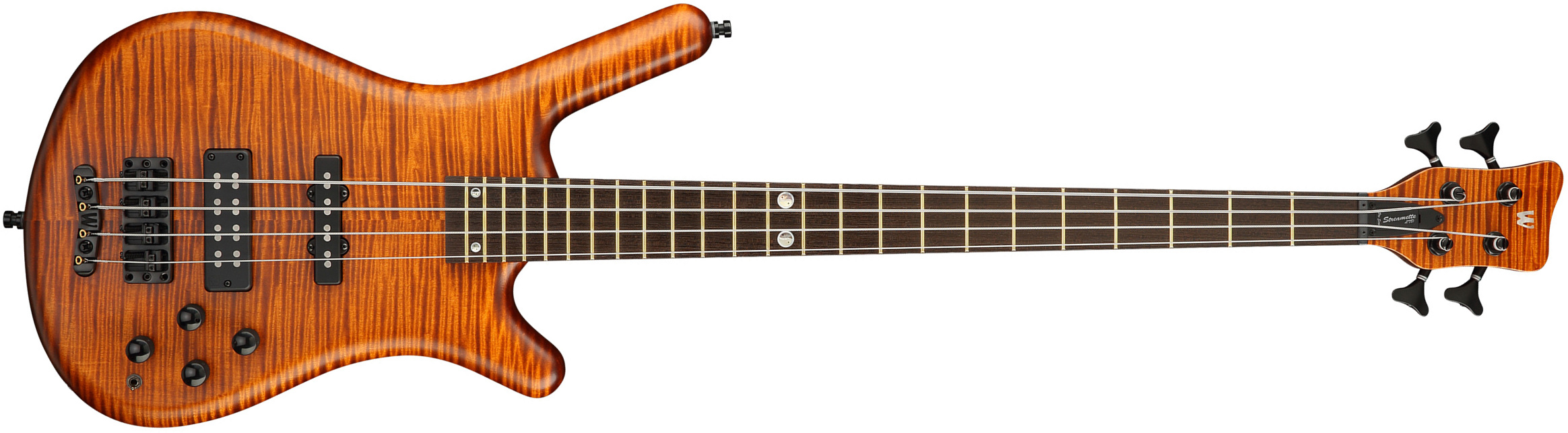 Warwick Streamette 4c Pro Gps Ltd Active Wen - Special Amber Transparent Satin - Basse Électrique Solid Body - Main picture