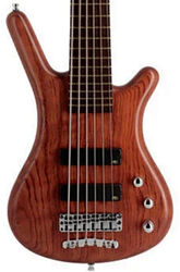 Basse électrique solid body Warwick PRO GPS Teambuilt Corvette Bubinga (6-String) - Natural transparent satin