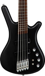 Basse électrique solid body Warwick Rockbass Corvette Multiscale 5-String - Solid black satin