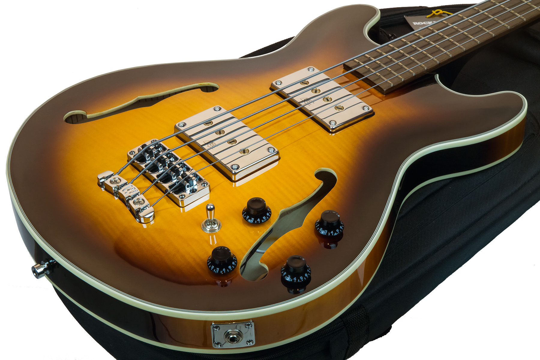 Warwick Star Bass Set Neck Flame Maple Rockbass Wen +housse - Vintage Sunburst - Basse Électrique 1/2 Caisse - Variation 1