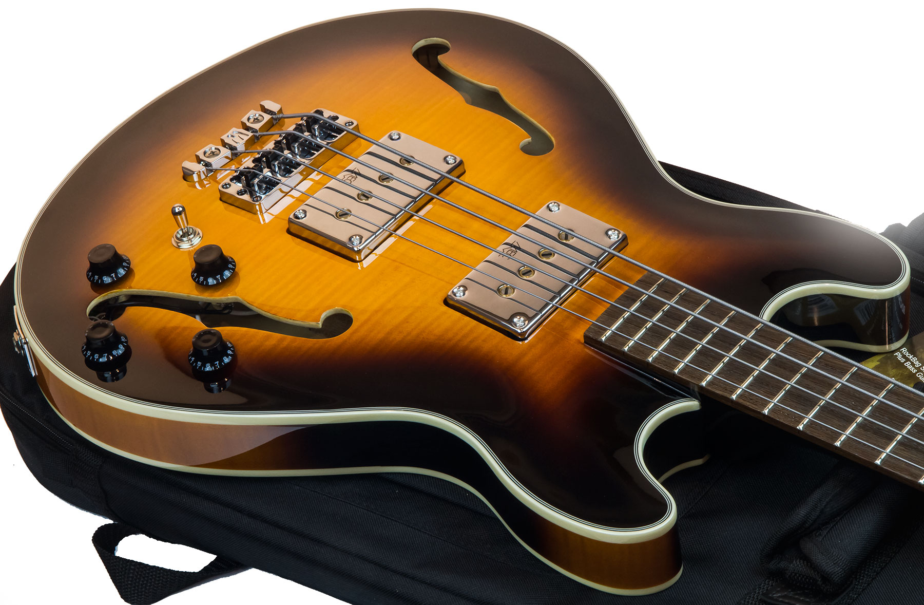 Warwick Star Bass Set Neck Flame Maple Rockbass Wen +housse - Vintage Sunburst - Basse Électrique 1/2 Caisse - Variation 2