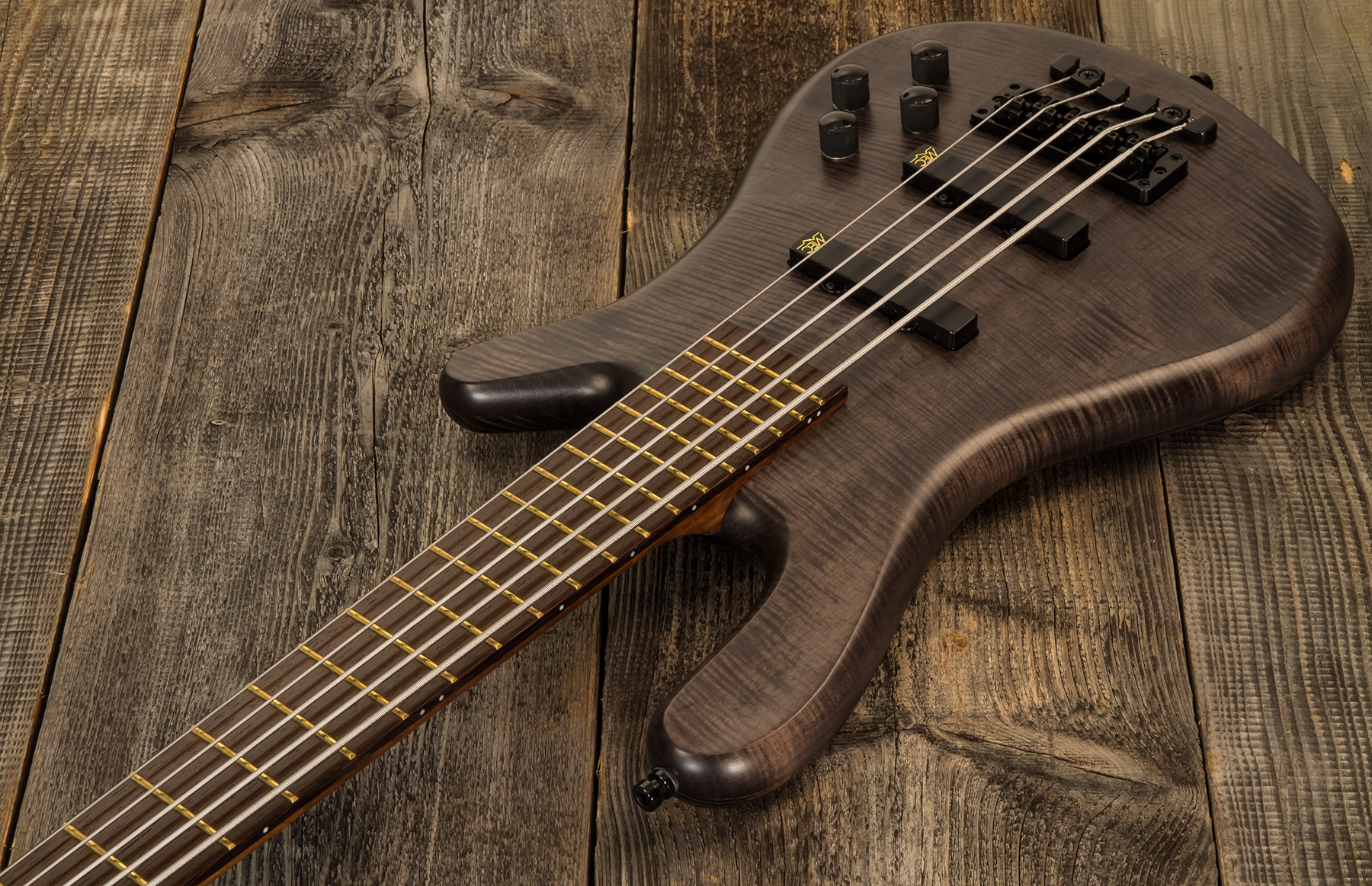 Warwick Streamer Lx5 Pro Gps 5c Active Wen - Maple Nirvana Black Satin - Basse Électrique Solid Body - Variation 2