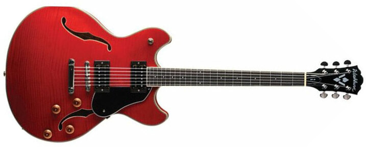 Washburn Hb30wr Hollowbody Hh Ht Rw - Wine Red - Guitare Électrique 1/2 Caisse - Main picture