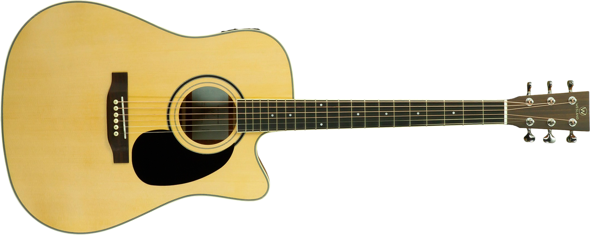 Wesland Dr300-ce-nat Dreadnought Cw Epicea Acajou Tec - Natural - Guitare Folk - Main picture