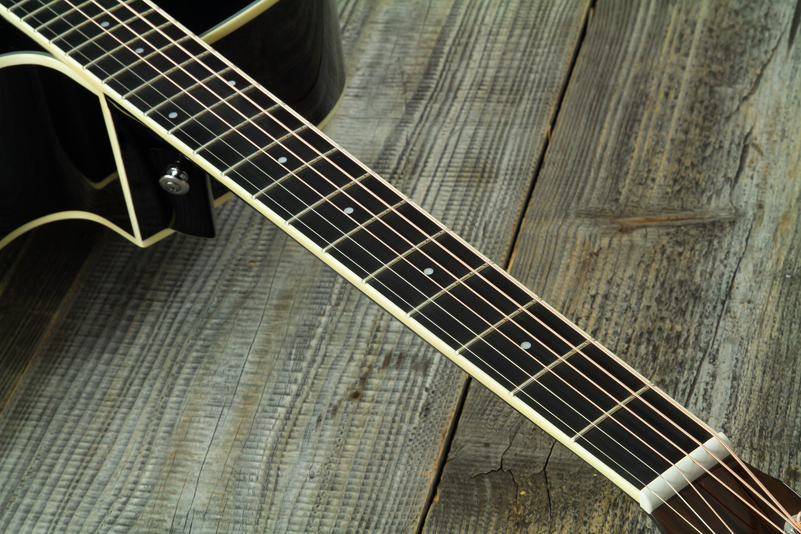 Wesland Dr300-ce-bk Dreadnought Cw Epicea Acajou Rw - Black - Guitare Folk - Variation 5