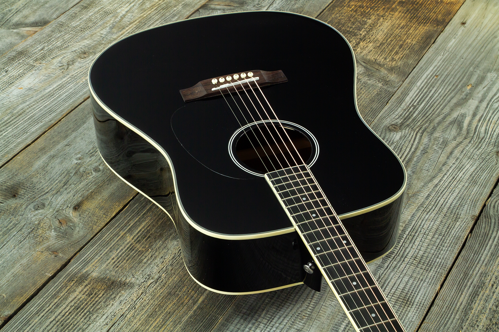 Wesland Dr300-ce-bk Dreadnought Epicea Acajou Rw - Black - Guitare Folk - Variation 2
