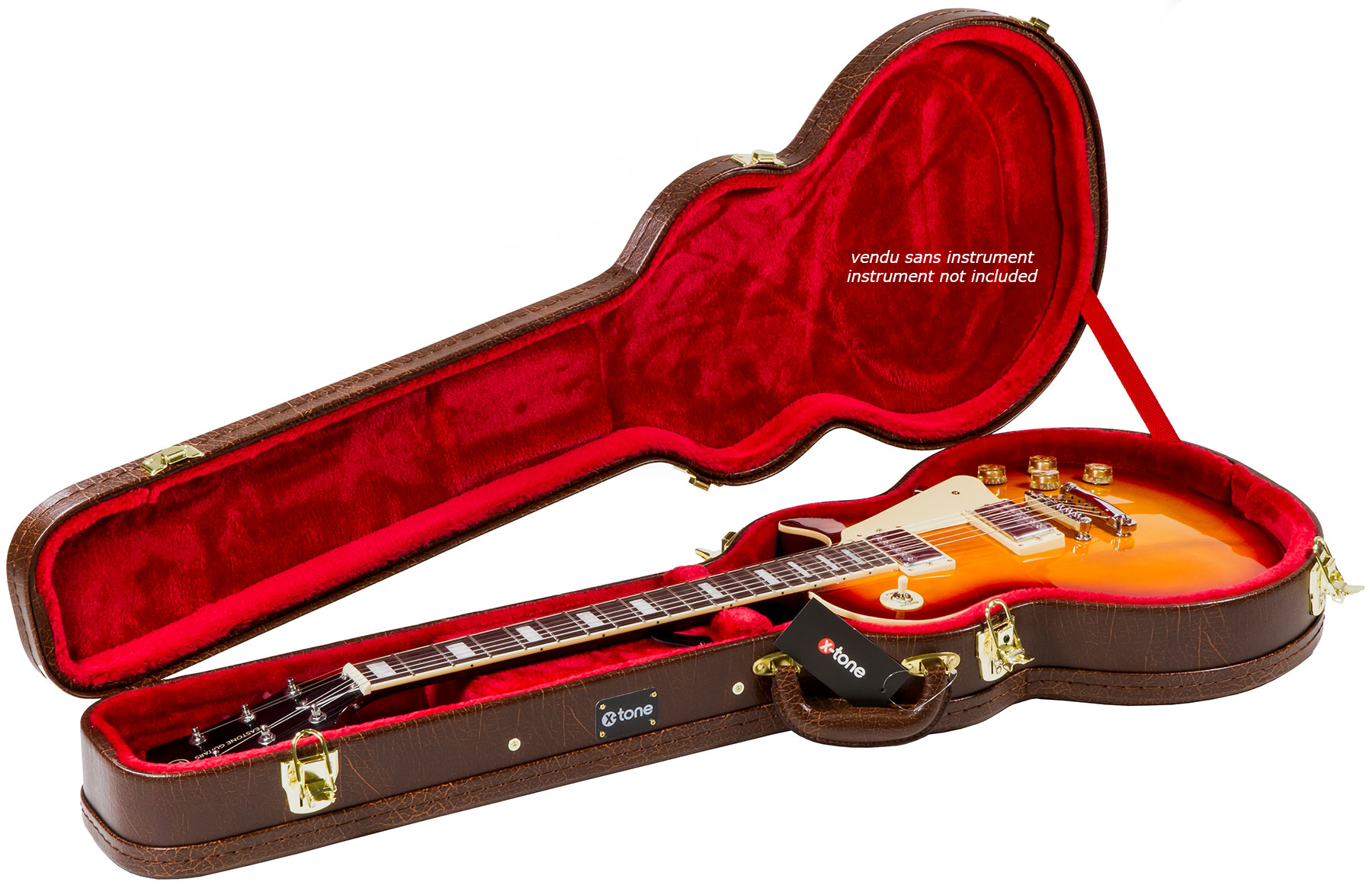 X-tone 1552 Deluxe Electrique Les Paul En Forme Brown - Etui Guitare Électrique - Variation 1