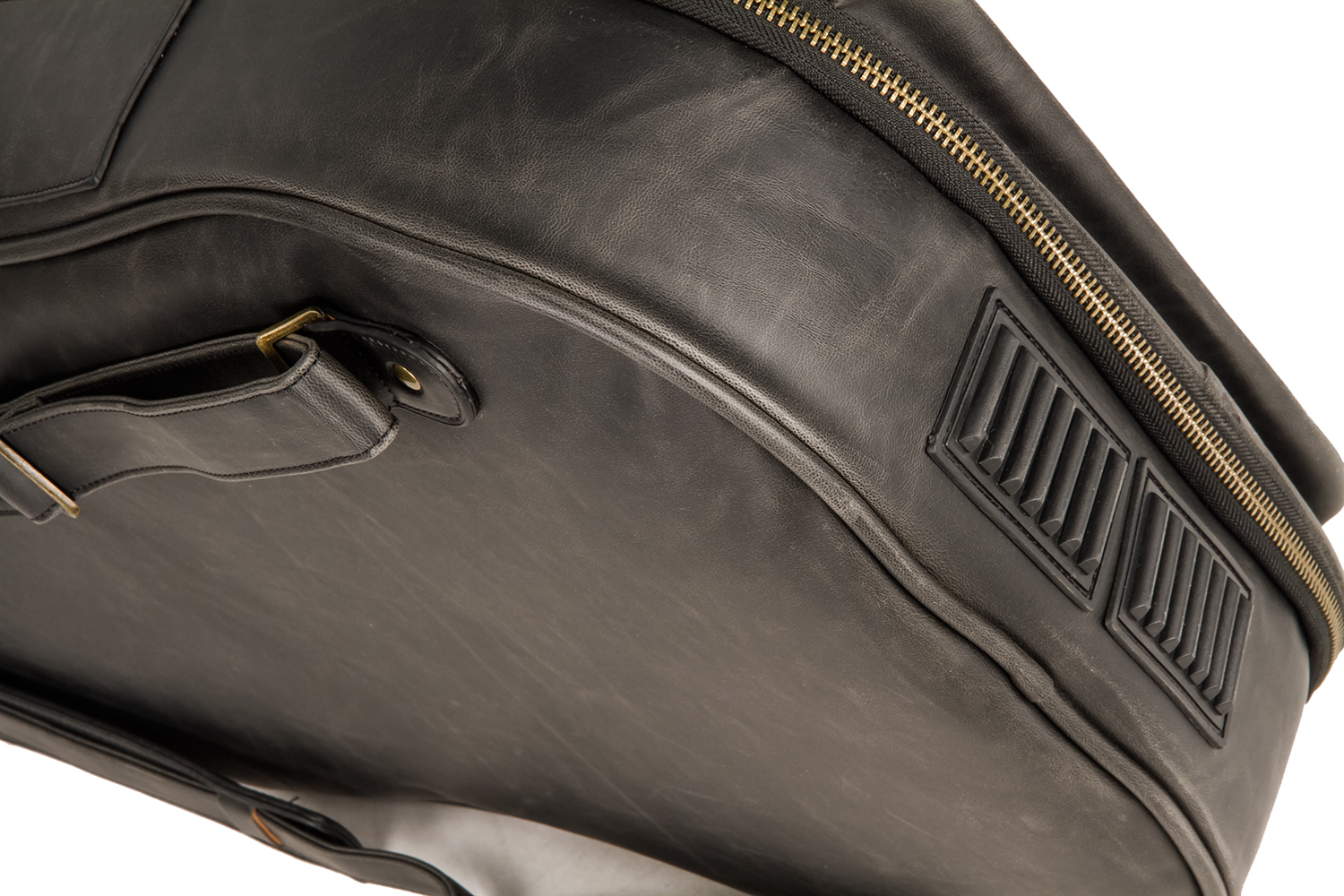X-tone 2035 Bas-bk Deluxe Leather Electric Bass Bag Cuir Matt Black - Housse Basse Électrique - Variation 4